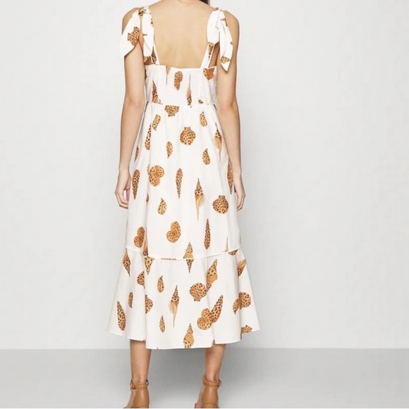 Farm Rio Large Leopard Shell Midi Dress Button 100% Cotton Sundress Print - Picture 2 of 11